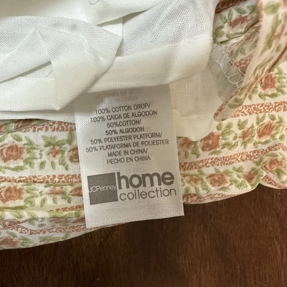 Vintage JC Penney Dainty Cottage Floral Bed Skirt Dust Ruffle Pleated NEW